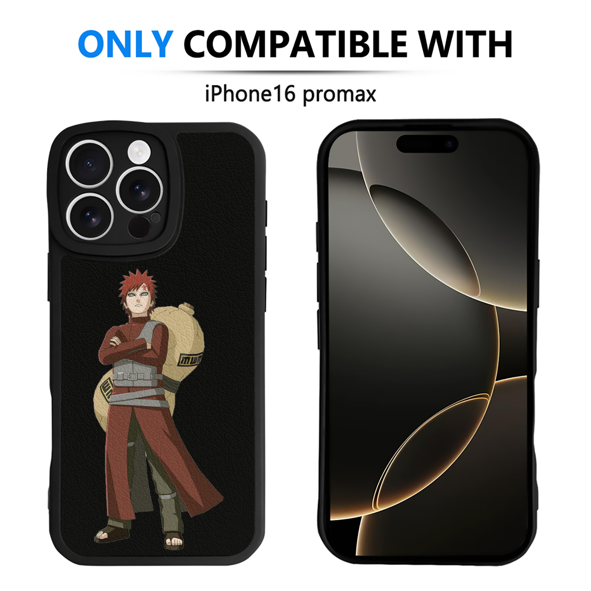（画像用） NARUTO -ナルト- ガアラ Gaara 【iPhone 16シリーズ対応】シリコンスマホケース（レザー調） 材質：シリコン